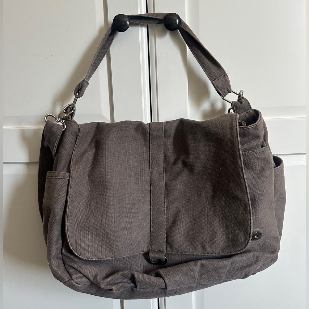 Unisex Canvas Messenger Bag - Gray